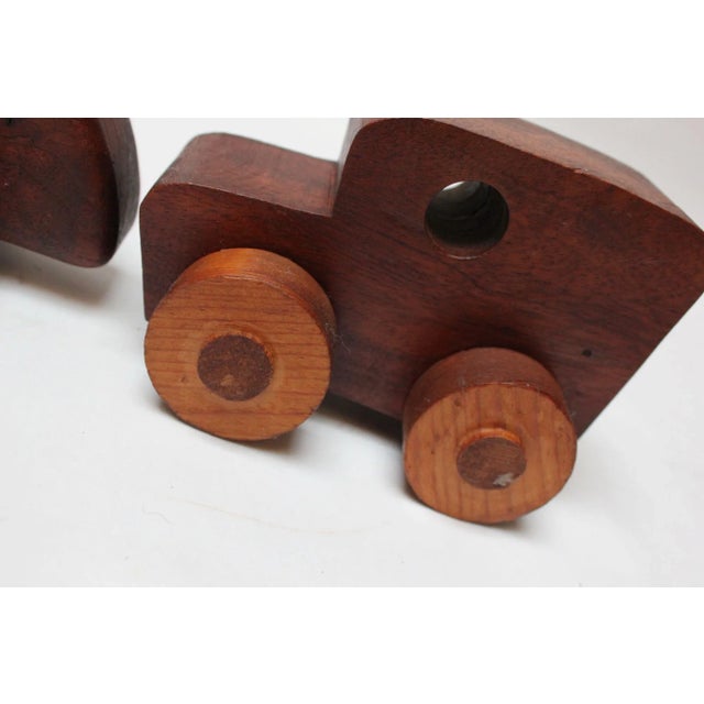 Collection of Five Vintage Handmade Wooden Cars and Trucks For Sale - Image 11 of 13