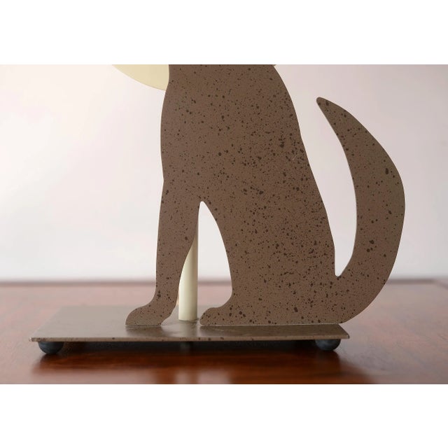 1980s Postmodern Memphis Style Metal Howling Wolf Table Lamp For Sale In San Francisco - Image 6 of 12