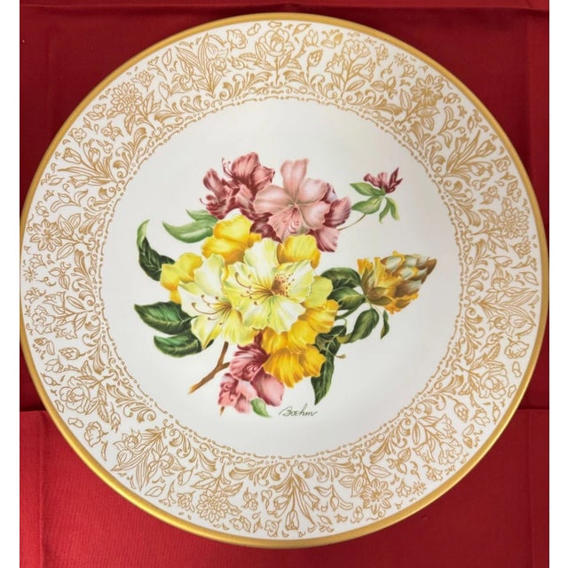 Shabby Chic Boehm Flowers of the World Collectible Porcelain Plates -5 For Sale - Image 3 of 14