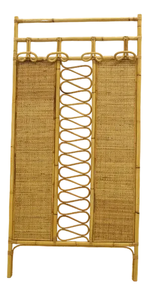 Vintage Wicker Coat Rack, 1960s