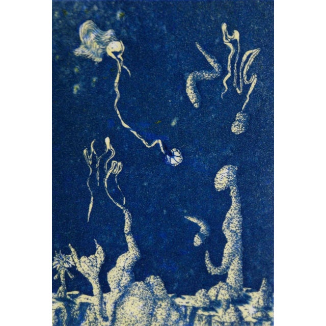 American "Baby Dragon Dreams" - 1976 Surrealist Lithograph on Paper by Jim Crabb For Sale - Image 3 of 5