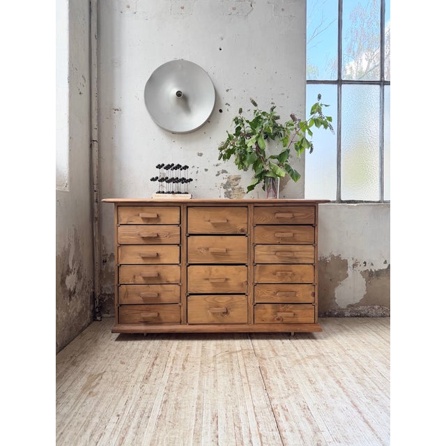 Wood Pine Workshop Cabinet, 1950s For Sale - Image 7 of 18