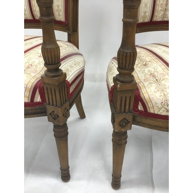 Vintage French Directoire Fauteuil Armchairs - a Pair For Sale - Image 12 of 13