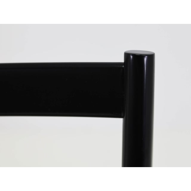 Black Lacquered Chair with Woven Rope Seat by Gio Ponti for Cassina, Italy, 1950s For Sale - Image 14 of 15
