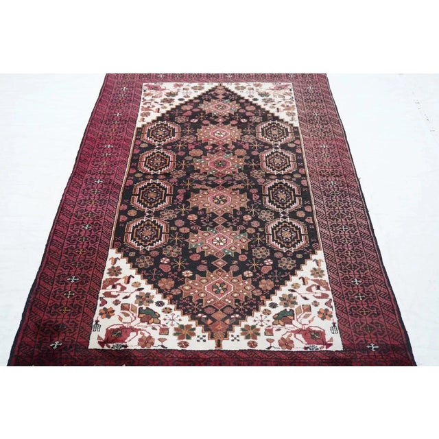 Vintage Balouch Rug 3'4'' x 6'6'' For Sale - Image 10 of 11