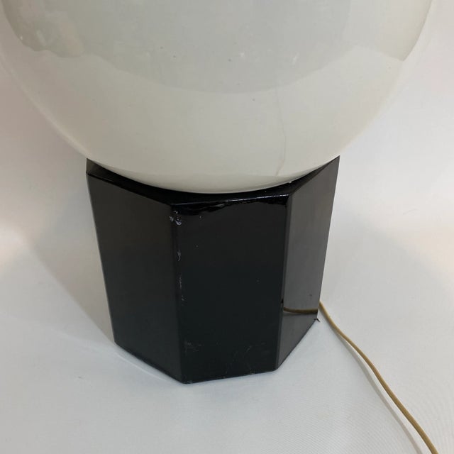 Mid-Century Modern Globe Lamp With Vinyl Wrapped Base For Sale - Image 9 of 13
