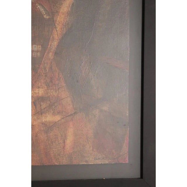 Abstract Dan Allison Red and Yellow Triangular Abstract Painting 2004 For Sale - Image 3 of 5