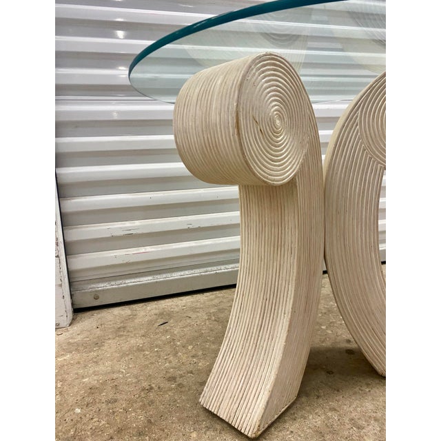 1980s Pencil Reed Rattan Side Table . For Sale - Image 11 of 12