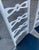 White Pair of 1970s Italian Style White Metal Chairs With Navy Blue Leather Cushions For Sale - Image 8 of 8