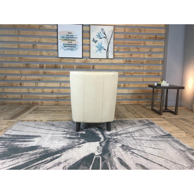 Jhs Wellington Antique Ivory Leather Chair For Sale - Image 4 of 10