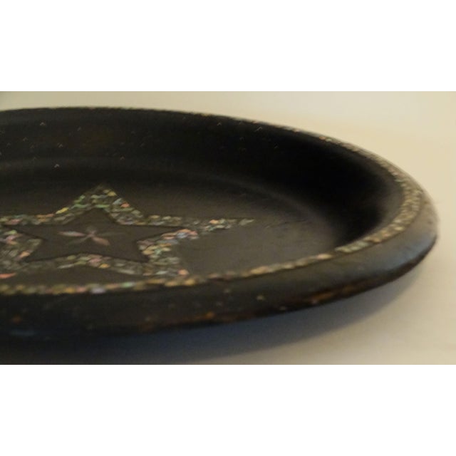 Victorian Antique English Papier Mache Plate For Sale - Image 3 of 8