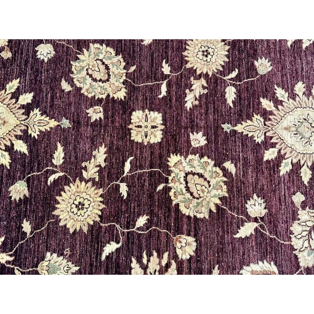 Indian, Wool Carpet, Burgundy and Beige, 21st Century For Sale - Image 12 of 12