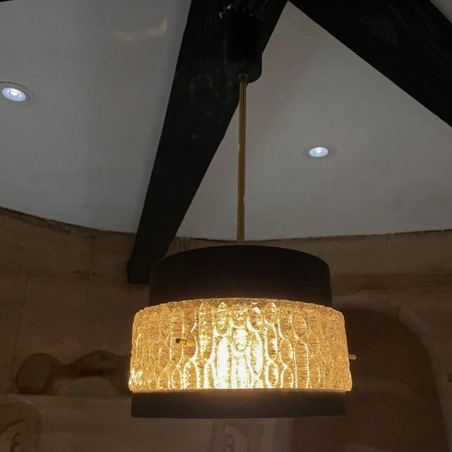 Maison Arlus 1950s Maison Arlus Modernist French Black Crystal Chandelier, France For Sale - Image 4 of 13