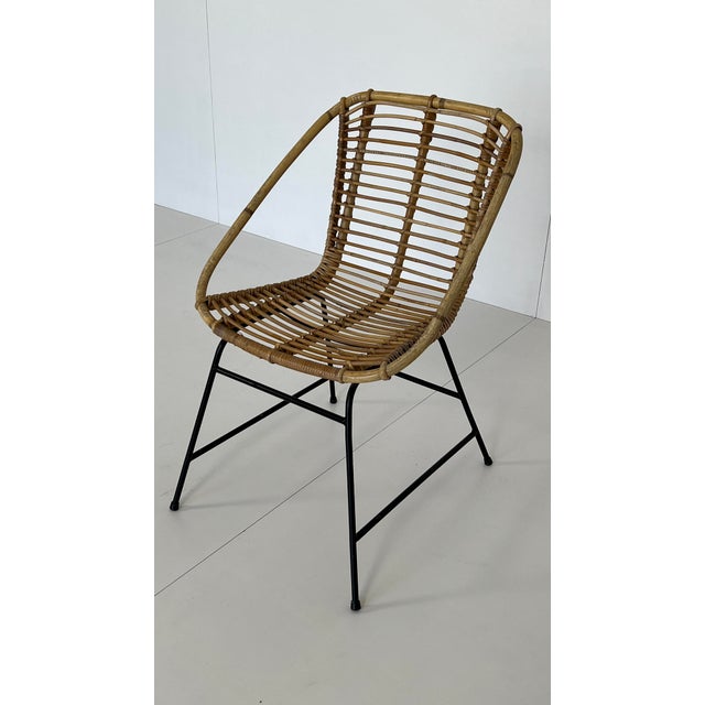 1960s Vintage Wicker Rattan Chair, 1960s For Sale - Image 5 of 5