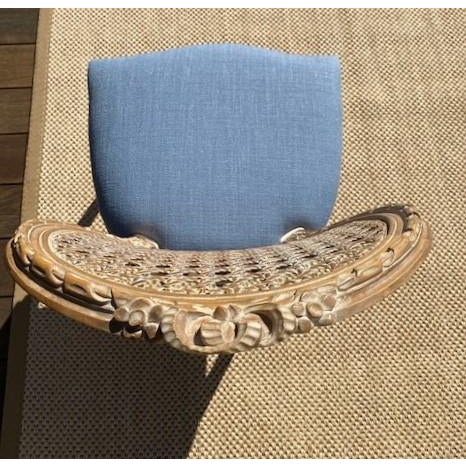 Italian Neoclassical Cane Back Chairs in French Blue, Set of 6 For Sale - Image 9 of 14