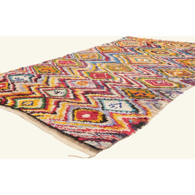 21996 Vintage Azilal Moroccan Rug, 04'07 x 07'07. The Guardian Legacy: A Vintage Moroccan Azilal Masterpiece of Ancestral...