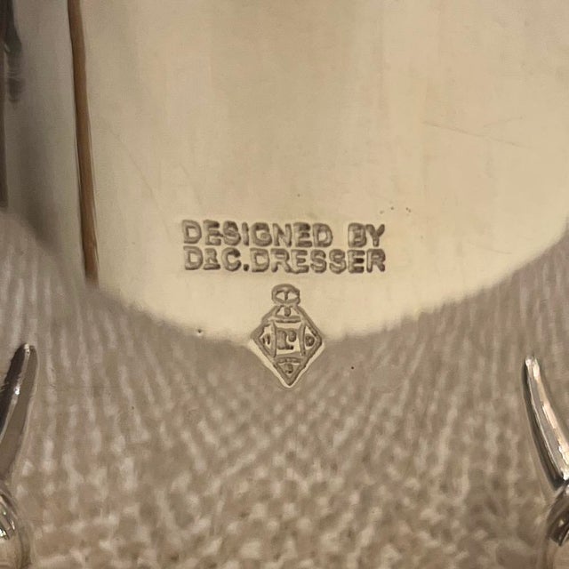 Wood Antique Silver Circular Teapot by Christopher Dresser, 1890s For Sale - Image 7 of 8