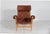 Set of Pernilla Lounge Chair and Ottoman in Beech and Aniline Leather by Bruno Mathsson for Dux, Sweden, 1994 For Sale - Image 3 of 18
