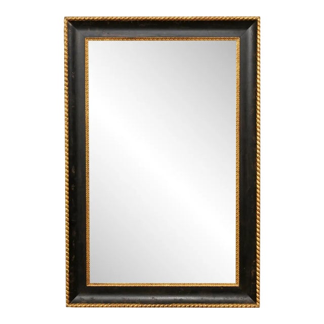 Vintage American Black & Gold Mirror For Sale