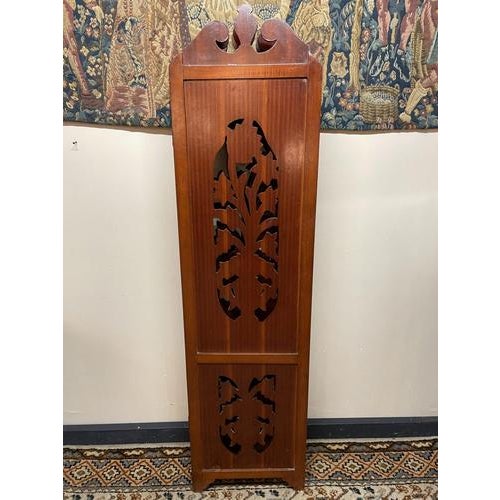 Vintage wooden folding screen with beautifully carved botanical motifs on each of its three panels. Each panel measures 48...