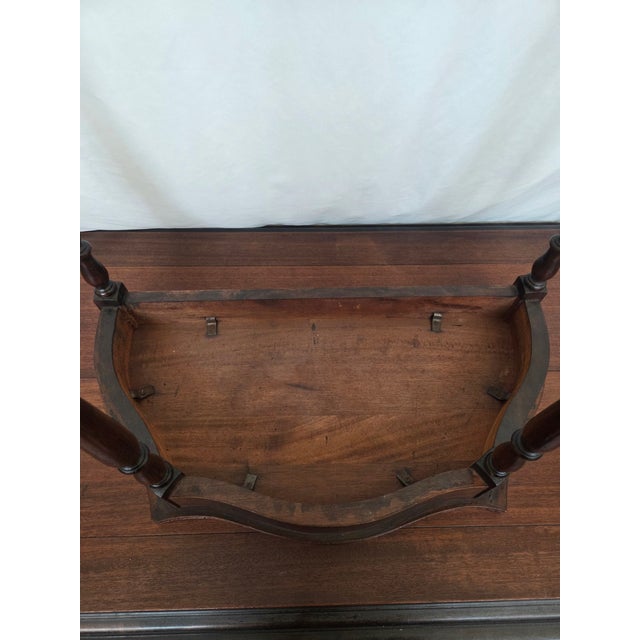 1960s Neoclassical Revival Hardwood Pier/Console Table W/ Greek Key Apron and Turned Legs For Sale - Image 10 of 10
