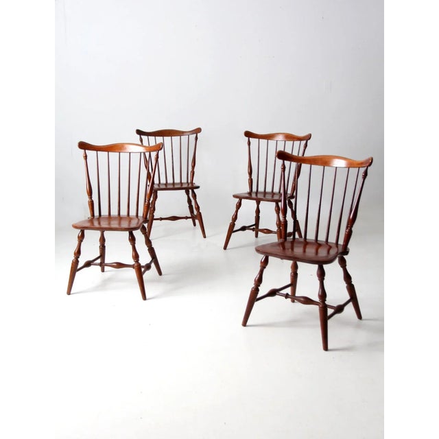 Mid-Century Windsor Dining Chairs Set of 4 For Sale - Image 9 of 13