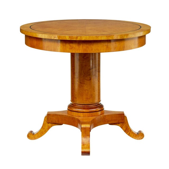 Antique Swedish Birch Oval Center Table, 1895 For Sale - Image 9 of 9