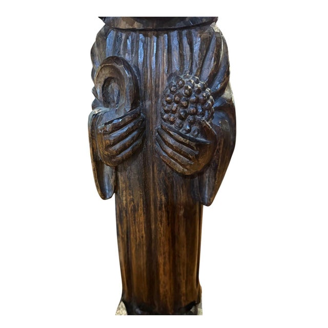 19th Century Hand Carved Antique Saint For Sale - Image 6 of 7