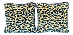 Contemporary Brunschwig and Fils Zambezi Gross Point Cut Velvet Pillows - Set of 2