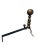 Antique Brass Ball Finial Fireplace Andirons Fire Dogs Pair Early 1900s For Sale - Image 9 of 18