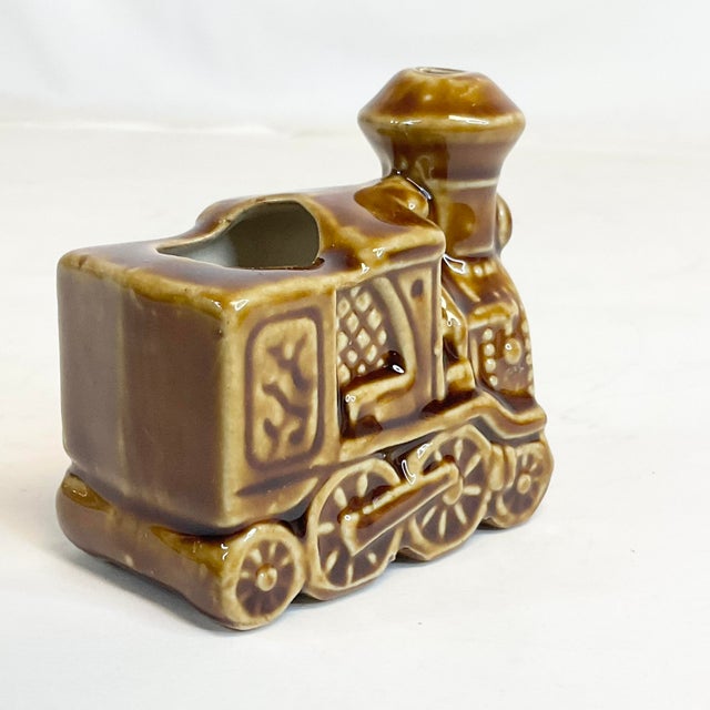 1950s Mid-Century Boho Chic Americana Ceramic Train Toothpick Holder. For Sale - Image 6 of 12