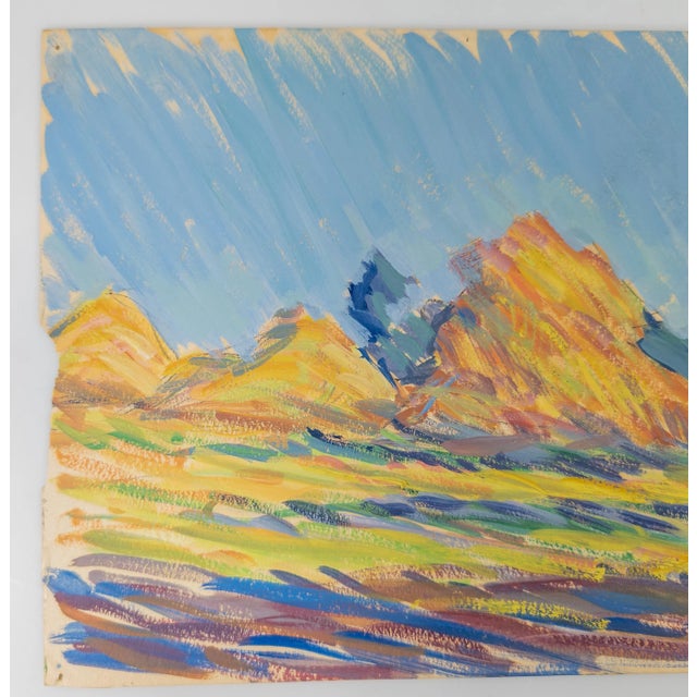 We are selling this mid-century watercolor or gouache painting. This painting has Impressionist and Fauvist influence...