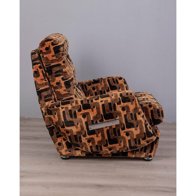 Vintage Velvet Lounge Chairs, 1970s, Set of 2 For Sale - Image 4 of 12