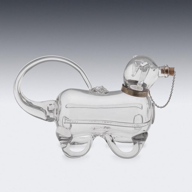 Late 19th Century Antique Victorian Brass and Glass Novelty Dog Claret Jug, 1890 For Sale - Image 5 of 18