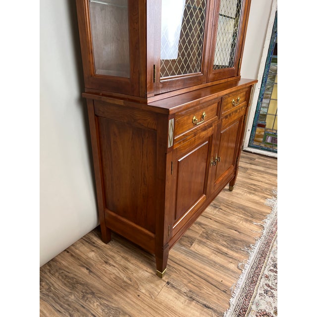 Brown Vintage William IV Style Cherry Glass Door Bookcase by Stickley For Sale - Image 8 of 10