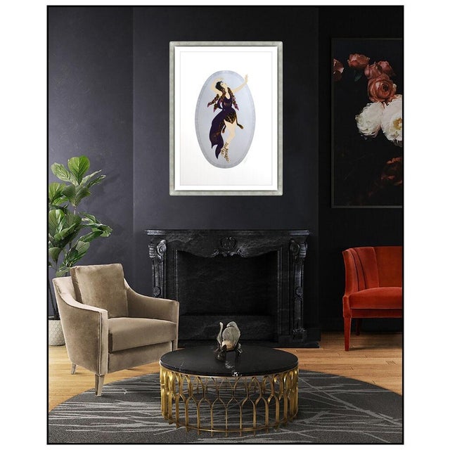 Message us to inquire about custom framing options! (Included for free with every purchase) The artwork here, "Bacchante",...