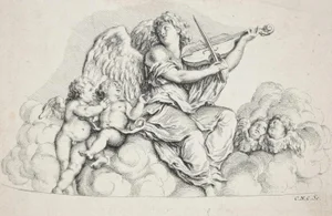 Charles-Nicolas Cochin the Elder, Celestial Music, Etching, Early 18th Century