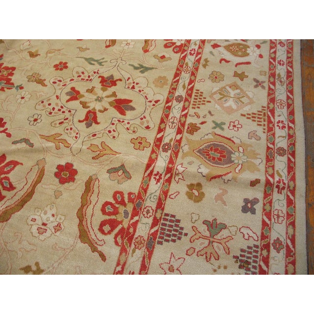 Brilliant Ivory Color With Florid and Medallion Designs Vintage Sultanabad Rug For Sale - Image 4 of 8