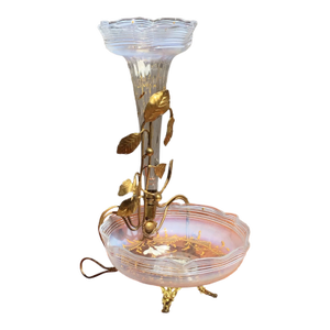 Mid-Century French Epergne Table Center Piece, Hand-Painted, Circa 1970s