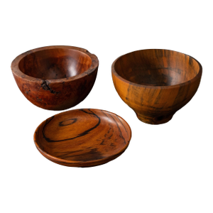 1960s Turned Wood Studio Bowls- Set of 3