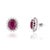 Vintage 14k White Gold Ruby 18.91ct & Diamond 2.3ct Stud Earrings- A Pair For Sale - Image 4 of 15