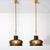 Brown and Bubble Glass Pendant Lights attributed to Carl Fagerlund for Orrefors, 1960s, Set of 2 For Sale - Image 11 of 13