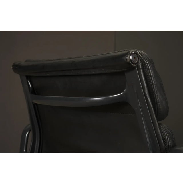 Black on Black Soft Pad Desk Chair by Charles Eames for Herman Miller, Signed For Sale - Image 11 of 18