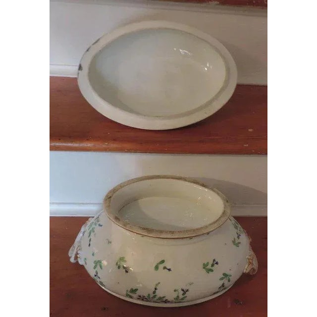 18th Century Hard Paste Old Paris Porcelain Lidded Sprig Cornflower Soup Tureen For Sale - Image 4 of 9