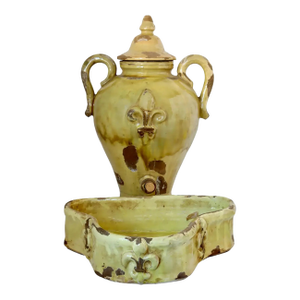 19th-Century Heavy French Fleur-De-Lis Lavabo