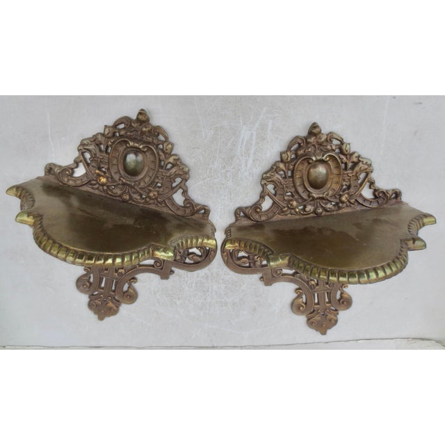 1920s Renaissance Revival Style Zinc Brackets - A Pair of 2 For Sale - Image 5 of 9