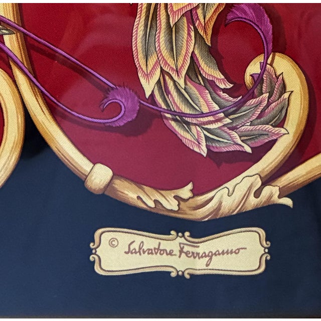 Authentic Salvatore Ferragamo silk scarf — rare collector's piece Stunning exotic wildlife composition — parrots, monkeys,...