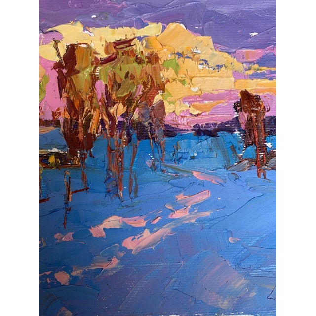 Oil Painting in the Evening in the Cold Oksana Ivanyuk For Sale - Image 4 of 12