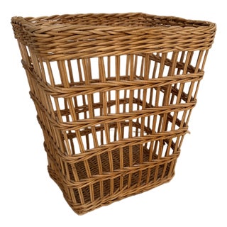 Rattan Wastebasket For Sale