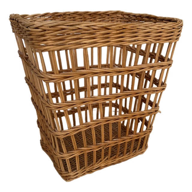Rattan Wastebasket For Sale